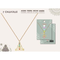 Collar 7 Chakras Con Piedra Natural Y Acero - Coleccion 7 chakras